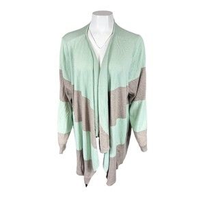 Studio Park x Kerstin Lindquist Bay Breeze Cardigan Soft Jade 2X Size